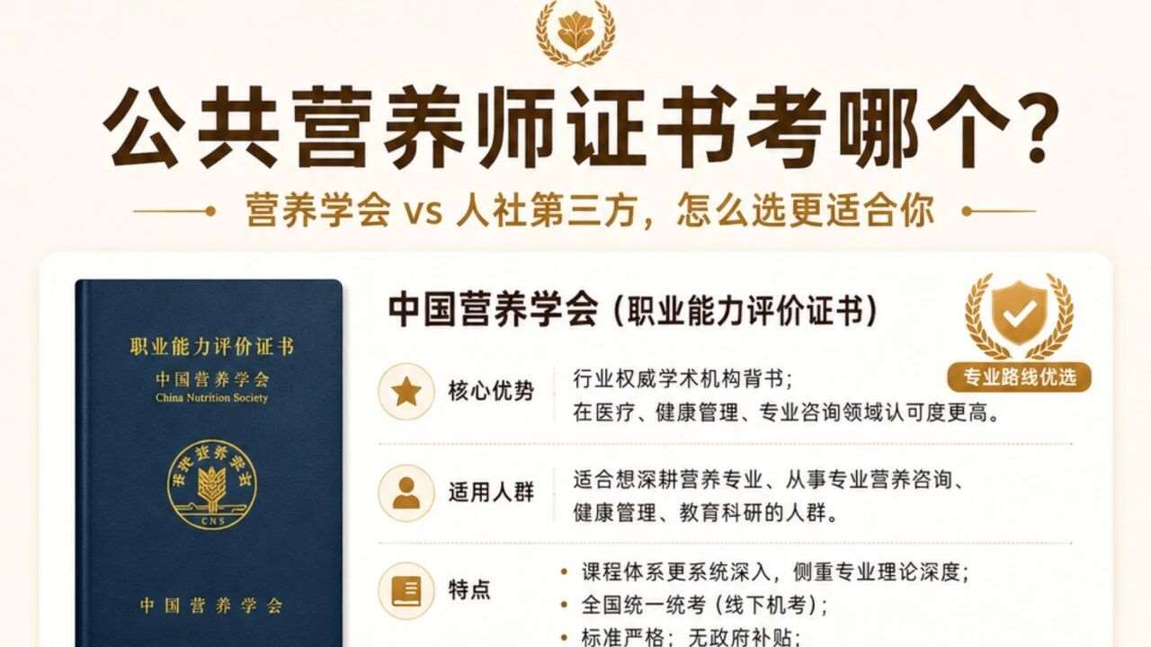 公共营养师考哪个？一图看懂！